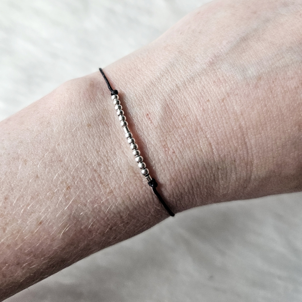 925 Morse Code Friendship Bracelet - Picture 4 of 4